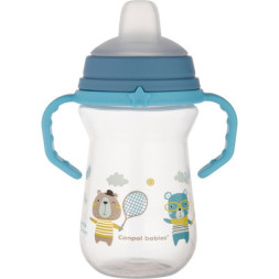 Поїльник-непроливайка Canpol babies Bonjour Paris з силіконовим носиком FirstCup 250 мл Блакитна (56/613_blu)