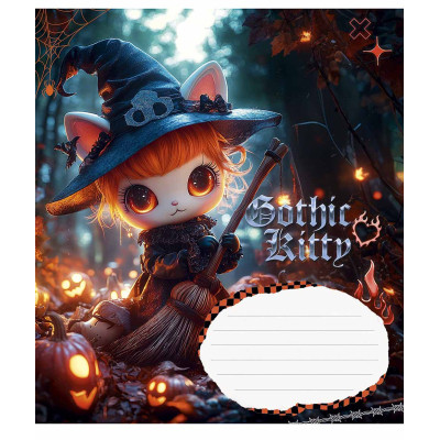 Зошит Школярик Gothic cats 12 аркушів клітинка (012-3531K)