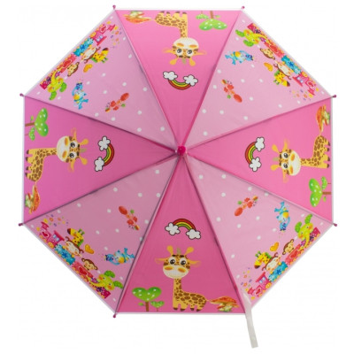 Парасоля Economix Jolly Zoo тростина автомат, рожевий (E98426)
