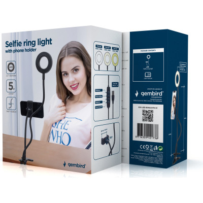 Набір блогера Gembird LED ring 3.5&#039;&#039; 5W, holder (LED-RING4-PH-01)