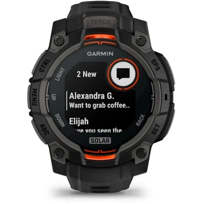 Смарт-годинник Garmin Instinct 3, 45mm, Solar, Black Bezel with Black Band, GPS смарт-годинник (010-02934-00)