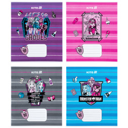 Зошит Kite Monster High, 12 аркушів, коса лінія (MH25-235)