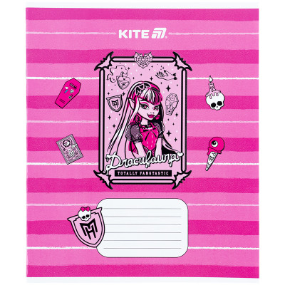 Зошит Kite Monster High, 12 аркушів, коса лінія (MH25-235)