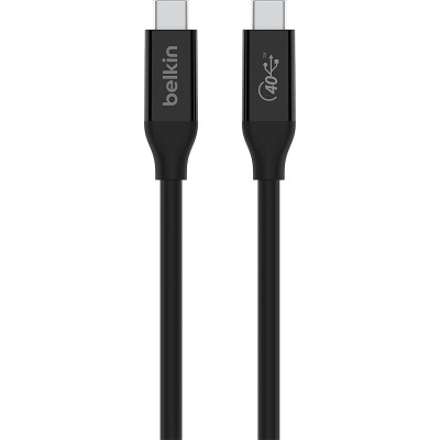 Дата кабель USB-C to USB-C 0.8m USB4 40Gbps 100W Black Belkin (INZ001BT0.8MBK)