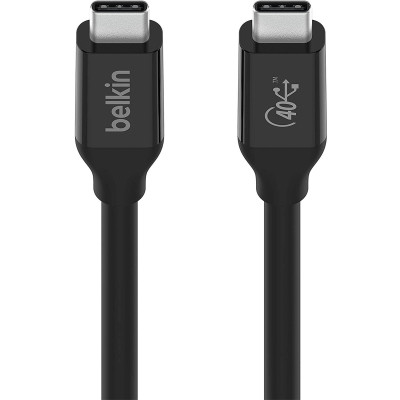 Дата кабель USB-C to USB-C 0.8m USB4 40Gbps 100W Black Belkin (INZ001BT0.8MBK)