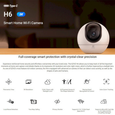 Камера відеоспостереження Ezviz CS-H6-5WF (4.0)