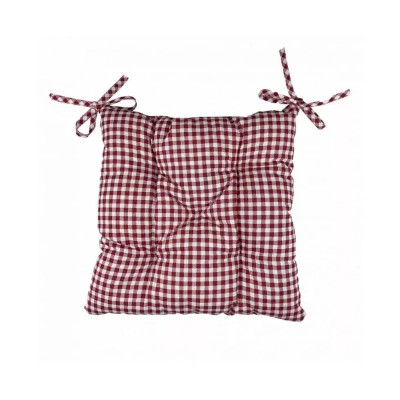 Подушка на стілець Прованс Клітинка бордо 40х40 (4823093431010)