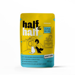 Вологий корм для кішок Half&amp;Half шматочки з лососем у желе 100 г (4820261920901)