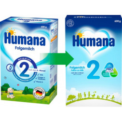 Дитяча суміш Humana 2 молочна з пребіотиками, 600 г (4031244720238)