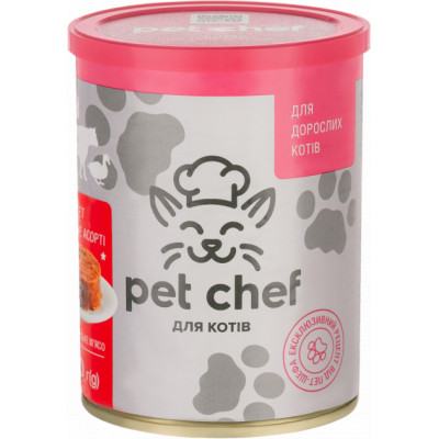 Паштет для котів Pet Chef м’ясне асорті 360 г (4820255190402)