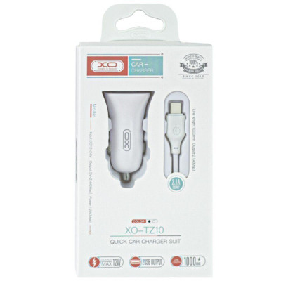 Зарядний пристрій XO 2xUSB 2.4A + cable USB to Micro 5P white (TZ10-M-WH)
