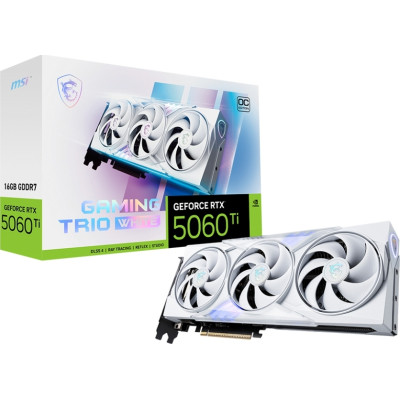 Відеокарта MSI GeForce RTX5060Ti 16Gb GAMING TRIO OC WHITE (RTX 5060 Ti 16G GAMING TRIO OC WHITE)