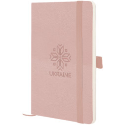 Книга записна Axent Partner Soft Skin Вишиванка 125x195 мм, 96 аркушів, клітинка, пудрова (8616-24-5-A)