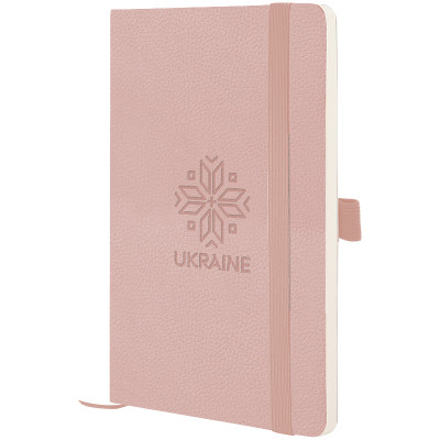 Книга записна Axent Partner Soft Skin Вишиванка 125x195 мм, 96 аркушів, клітинка, пудрова (8616-24-5-A)