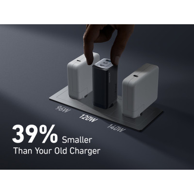 Зарядний пристрій Anker PowerPort 737 GaNPrime 120W 2xUSB-C PD + 1xUSB-A PIQ PPS/DPDS Black (A2148313)