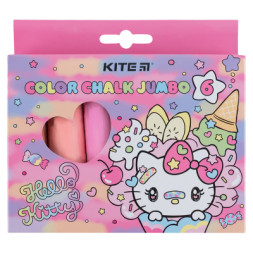 Крейда Kite кольорова Jumbo Hello Kitty, 6 кольорів (HK24-073)