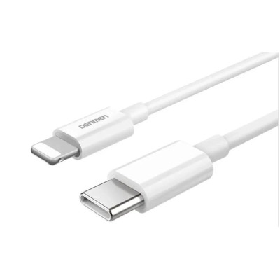 Зарядний пристрій Denmen USB-C PD20W 3.6A + cable USB-C to Lightning white (DM-DC06L-WH)