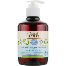 Гель для вмивання Зелена Аптека Ніжний Алое та олія льону 270 мл (4823015907821)