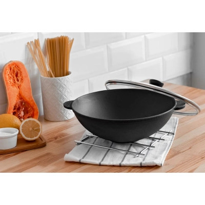 Сковорода Brizoll чавунна WOK 3,7 л 280х96 мм (W28)