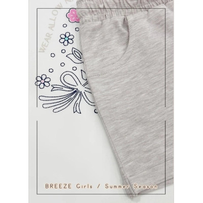 Набір дитячого одягу Breeze з квіточками (21673-128G-cream)