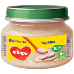 Дитяче пюре Milupa Індичка з 6 місяців 80 г (5900852030192)