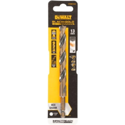 Свердло DeWALT по металу EXTREME IMPACT Black&amp;Gold, HSS-G, 13 х 144,9 х 106,9 мм, 1 шт. (DT20619)