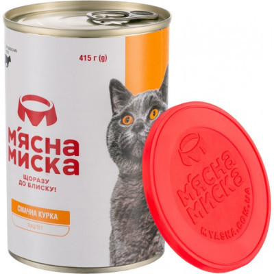 Паштет для котів М&#039;ясна Миска з куркою 415 г (4820255190280)