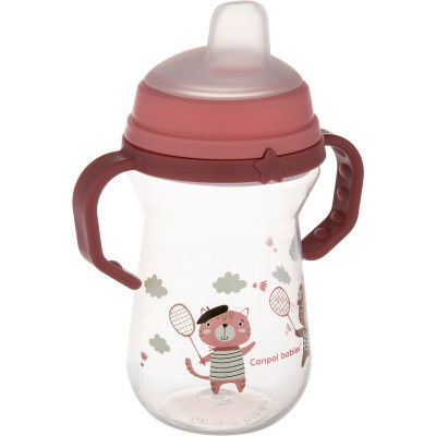 Поїльник-непроливайка Canpol babies Bonjour Paris з силіконовим носиком FirstCup 250 мл Рожева (56/613_pin)