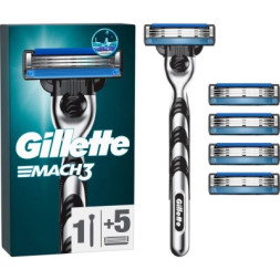 Бритва Gillette Mach3 з 5 змінними картриджами (7702018610181)