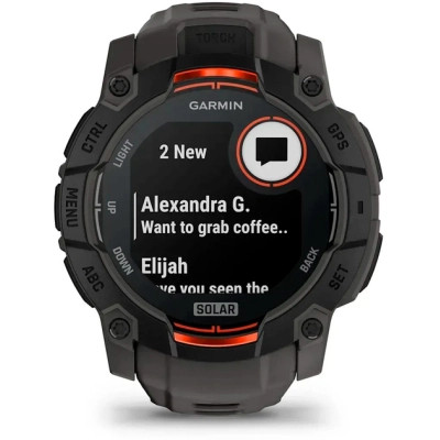 Смарт-годинник Garmin Instinct 3, 50mm, Solar, Black Bezel with Charcoal Band, GPS смарт-годинник (010-02935-00)