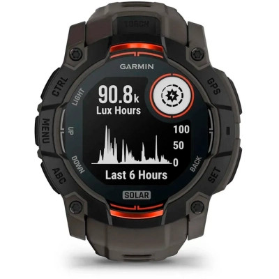 Смарт-годинник Garmin Instinct 3, 50mm, Solar, Black Bezel with Charcoal Band, GPS смарт-годинник (010-02935-00)