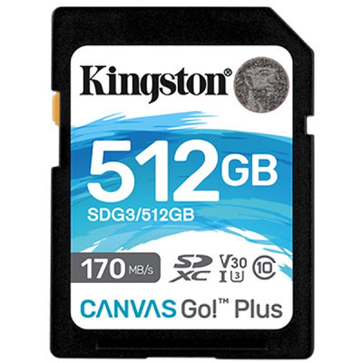 Карта пам&#039;яті Kingston 512GB SDXC class 10 UHS-I U3 Canvas Go Plus (SDG3/512GB)