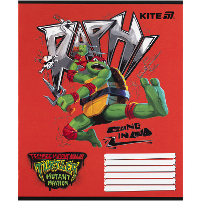 Зошит Kite Ninja Turtles, 12 аркушів, коса лінія (NT25-235)