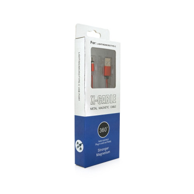 Дата кабель USB 2.0 to Micro 5P 1.0m 2A magnetic nylon red Pipo (18164)