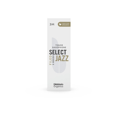 Тростина для саксофона D&#039;Addario Organic Select Jazz - Tenor Sax Filed 3M - 5 Pack (ORSF05TSX3M)