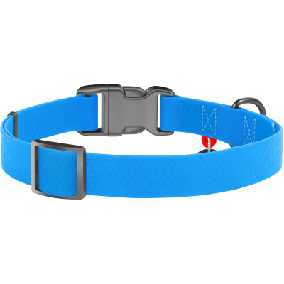 Нашийник для тварин WAUDOG Waterproof з QR паспортом Ш 15 мм Д 25-35 см блакитний (27392)