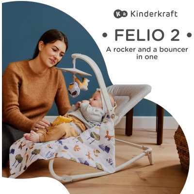 Крісло-гойдалка Kinderkraft Felio 2 Stone Grey (5902533921119)
