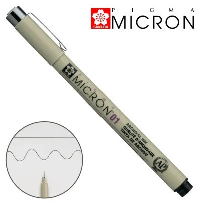 Лайнер Sakura Pigma Micron (0.1) 0,25 мм Чорний у блістері (8712079441579)