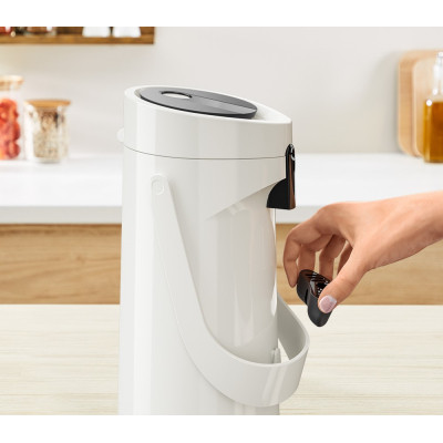 Термос Tefal Ponza Pump, 1.9л, пластик, скло, білий (K3140214)