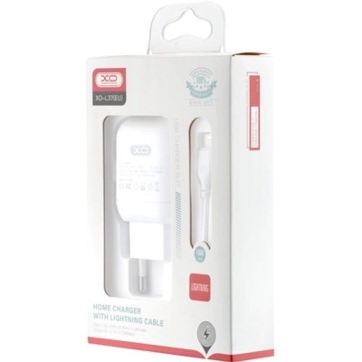 Зарядний пристрій XO L37 2.1A/1USB + cable Lightning White (L37i-WH)