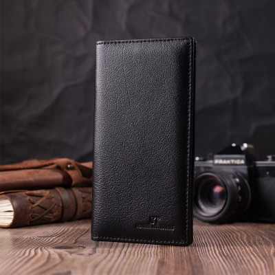 Гаманець ST Leather З натуральної шкіри Чорний (22540)