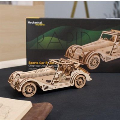 Конструктор Ugears механічний 3D Спорткар Спритна миша (70202)