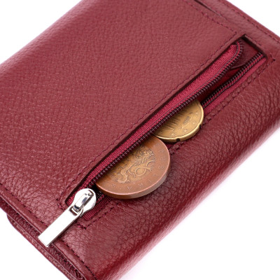 Гаманець ST Leather Шкіряний з монетницею Бордовий (19492)