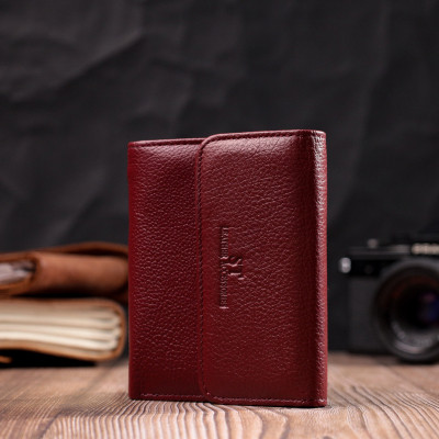 Гаманець ST Leather Шкіряний з монетницею Бордовий (19492)