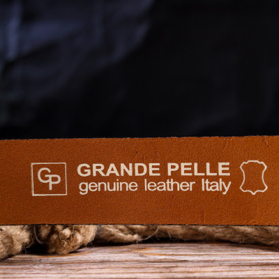 Ремінь Grande Pelle З натуральної шкіри Рудий (21472)