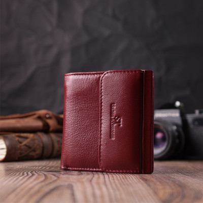 Гаманець ST Leather З натуральної шкіри Бордовий (22544)