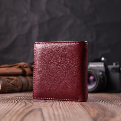 Гаманець ST Leather З натуральної шкіри Бордовий (22544)