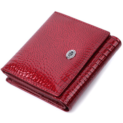 Гаманець ST Leather З натуральної шкіри Червоний (22687)