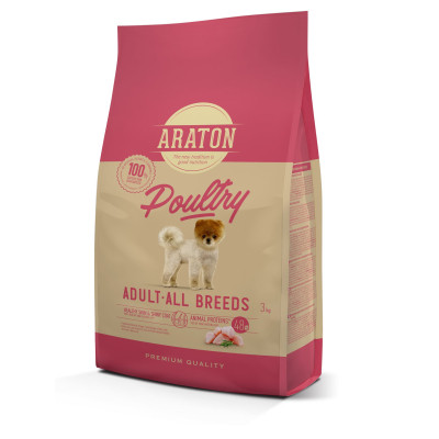 Сухий корм для собак ARATON Poultry Adult All Breeds 3 кг (ART47480)