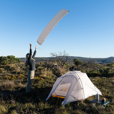 Туристичний килимок Naturehike Самонадувний надлегкий одномісний CNK2300DZ013 35 мм світло-сірий (6976023926976)